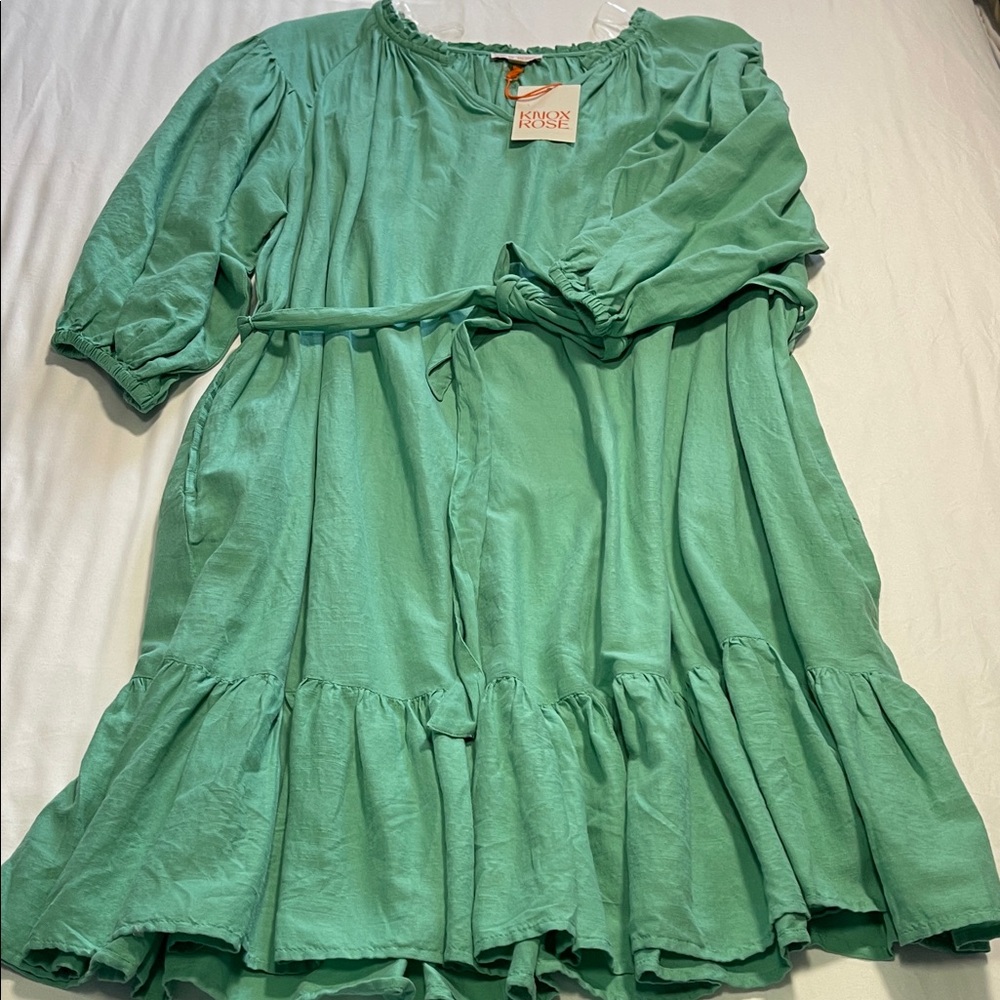 Knox Rose green Long Sleeve Dress with Pockets